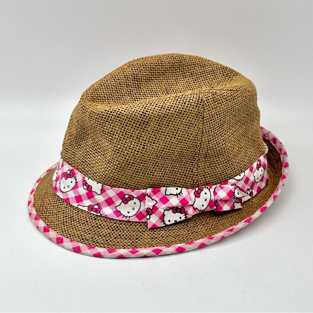 Hello Kitty Tan Fedora Straw Hat Bucket Hat